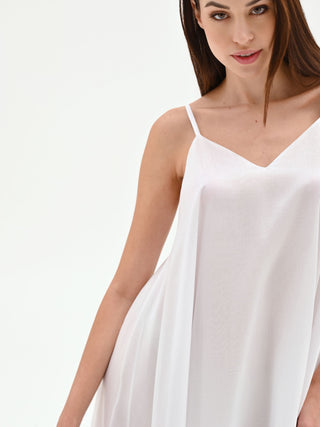 Abito lungo panna bianco stile sottoveste