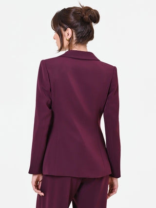 Zweireihiger Studio-Blazer aus Crêpe in Bordeauxrot