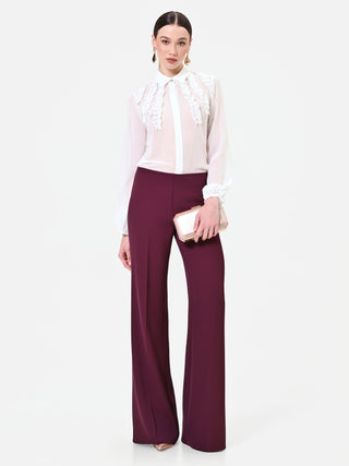 Pantalone a palazzo bordeaux
