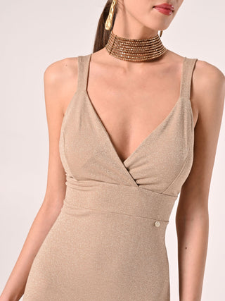Robe en lurex couleur or