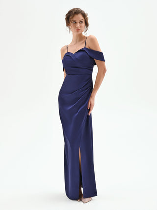 indigo blue atelier gown with side draping Rinascimento indigo blue atelier gown with side draping Rinascimento