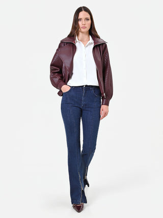 Front-Split Flare Jeans