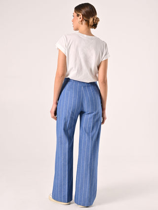 Pinstripe Denim Trousers