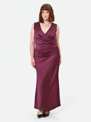 Boléro Curvy zippé en satin rouge bordeaux