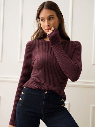 Burgundy Viscose Top with Sheer Details