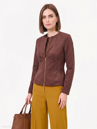 Chocolate Brown Dainetto Effect Jacket