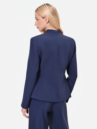 Strukturierte Jacke in Marineblau mit Kettendetail