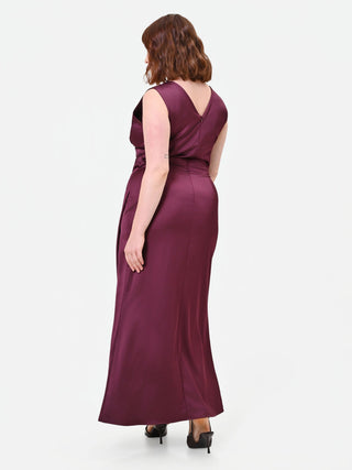 Boléro Curvy zippé en satin rouge bordeaux