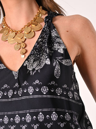 Paisley Satin Top