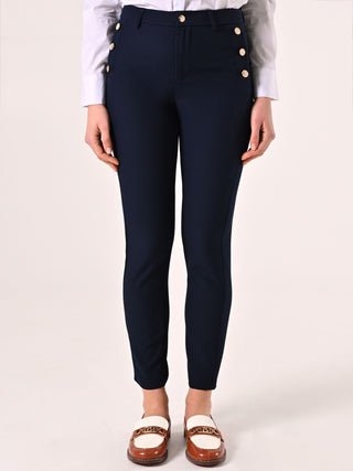 Blue Trousers with Nautical Buttons