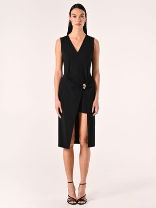 Robe high-low avec détail bijou