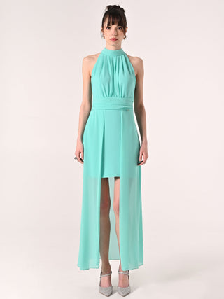 Abito High-Low Verde Acqua