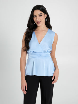Light Blue Satin Top