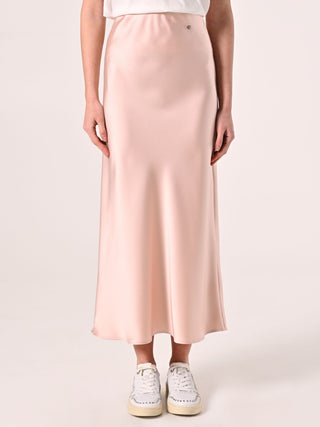 Pink Satin Pencil Skirt