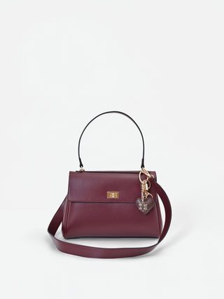 Borsa a mano bordeaux con foulard