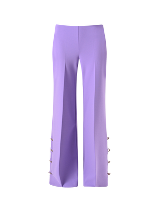 Pantaloni Palazzo in Scuba Mano Crepe Viola Lavanda