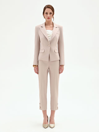 Giacca blazer monopetto tortora beige