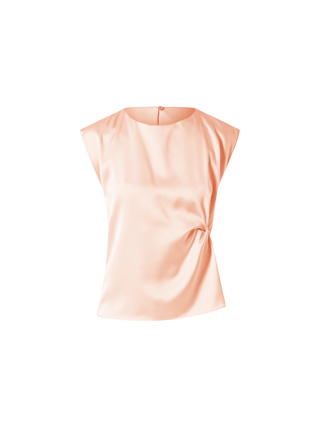 Beige Satin Sleeveless Top