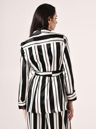 Giacca Leggera a Righe Black & White