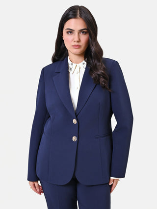 Giacca Curvy Due Bottoni Blu