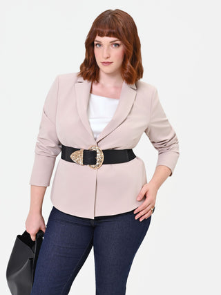 Giacca Curvy monopetto tortora beige