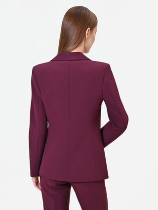 Burgundy Red Single-Breasted Technical Fabric Jacket
