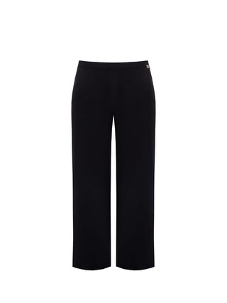 Pantaloni Curvy in Lino Viscosa Neri
