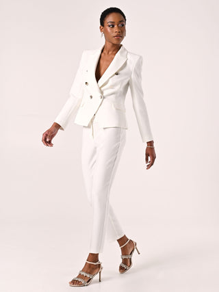 Trousers in White Technical Fabric