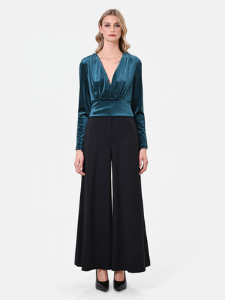 Petrol Green Wrap Blouse