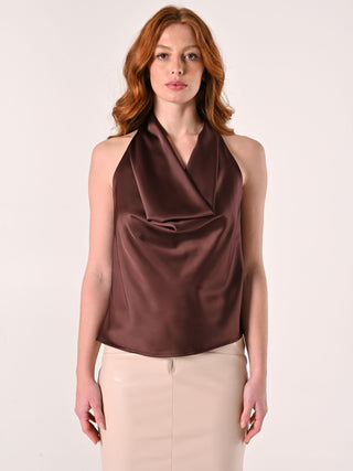 Chocolate colour Top in Satin