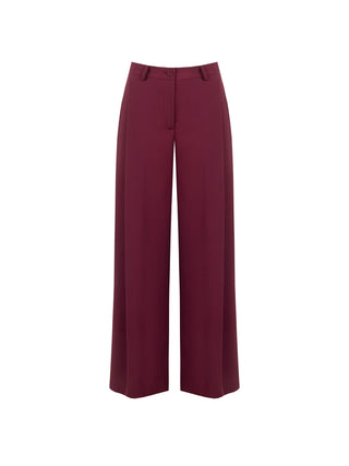 Pantalone a palazzo fluido bordeaux rosso