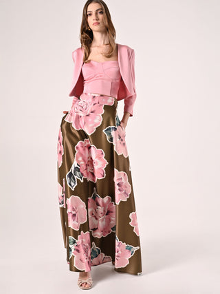 Jupe maxi en satin duchesse