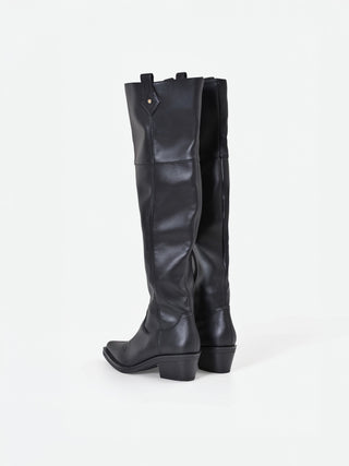 Botte cuissarde noire style texan