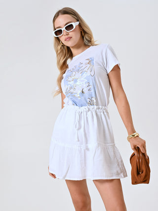 White Flouncy Miniskirt