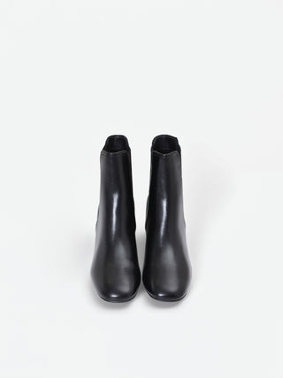 Black Sculptural Heel Ankle Boot