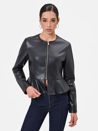 Black Flared Peplum Jacket