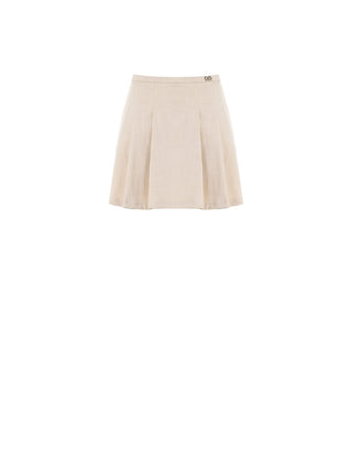 Skort Beige in Tessuto Operato