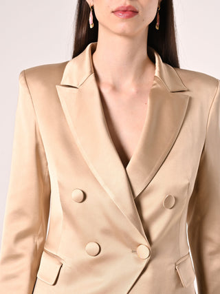Dark Beige Viscose Satin Jacket