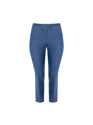 Pantaloni Curvy in Chambray con Strass