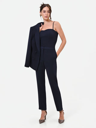 Pantalone Studio in crepe blu navy