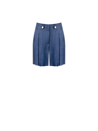 Denim-effect Mariniére Bermuda Shorts