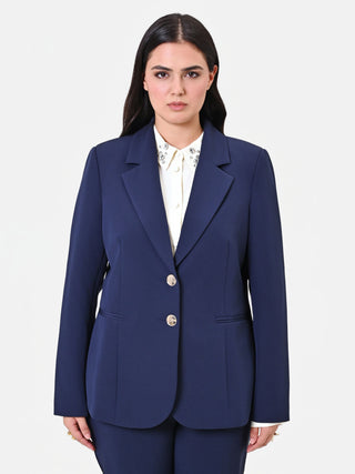 Giacca Curvy Due Bottoni Blu