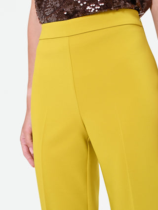 Oil Green High-Waisted Trousers