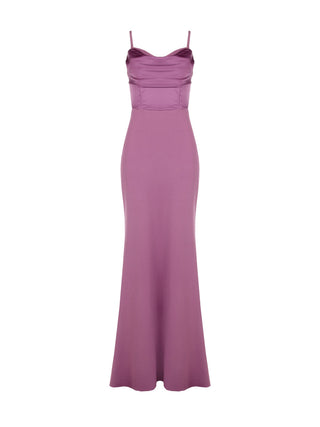 Dusty Rose Long Dress with Draped Neckline Giorgia Palmas X Rinascimento