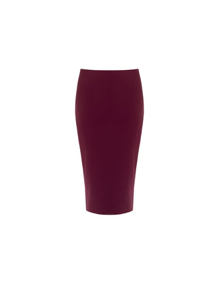 Burgundy Red Technical Fabric Midi Skirt