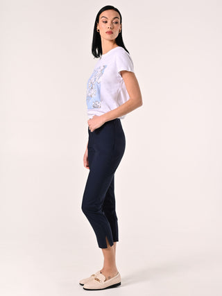 Pantaloni Skinny in Cotone Blu