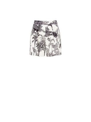 Shorts aus bedrucktem Flechtstoff Toile de Jouy