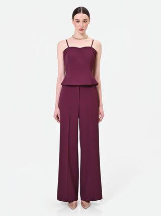 Top bordeaux con scollo a cuore