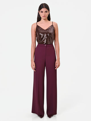 Pantalone palazzo bordeaux
