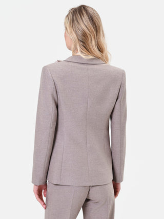 Giacca in misto viscosa tortora beige monopetto